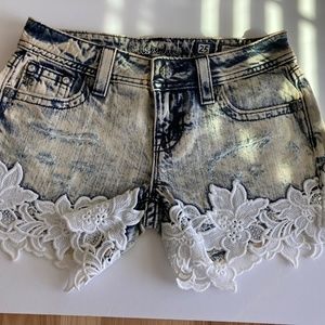 Jean shorts with Lace hem Miss Me